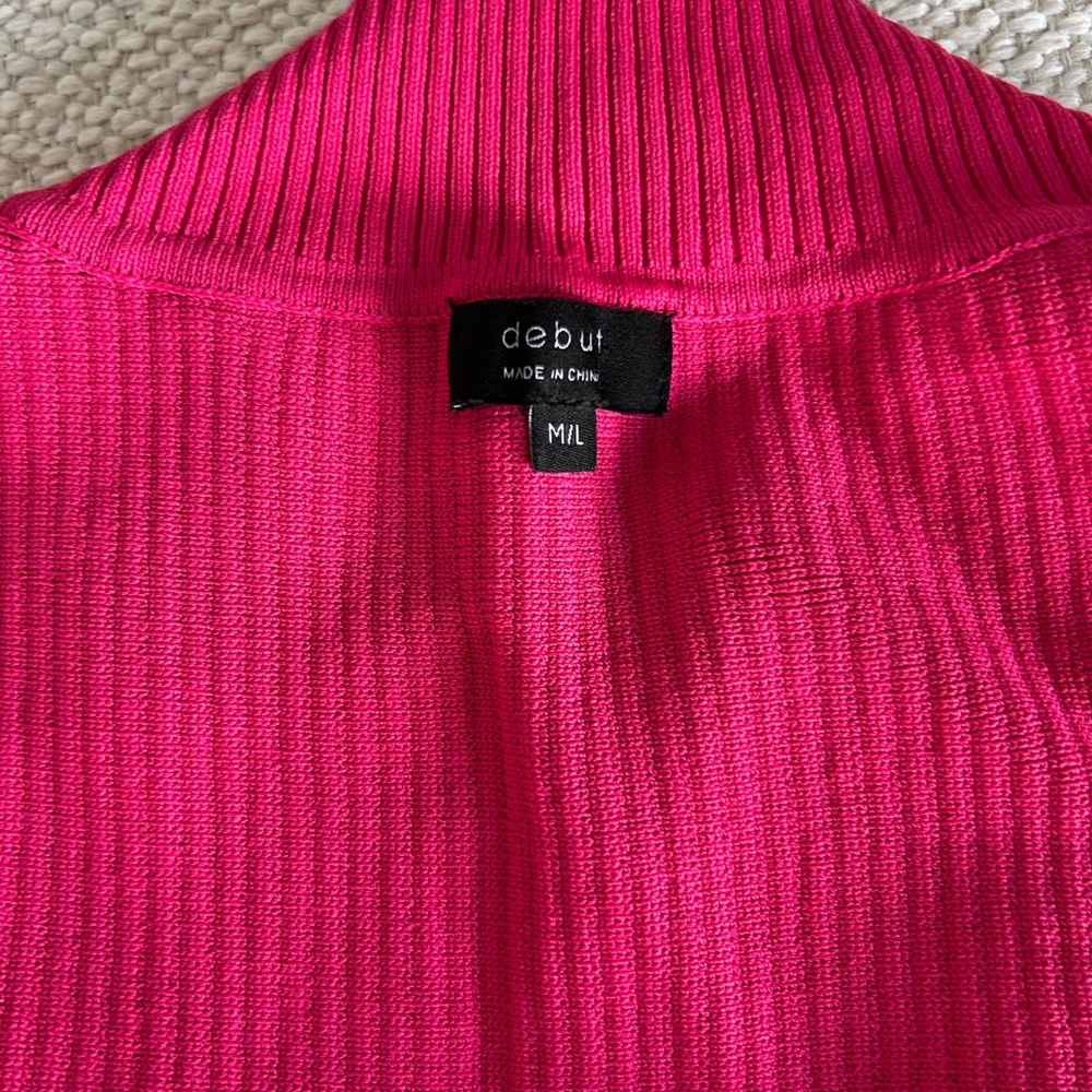Debut Hot Pink Ribbed Knit Top - Picture 3 of 4